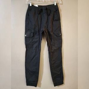 NEW Southpole Boys Jogger Ripstop Khaki Pants Size S 8 Black Pull On Stretch
